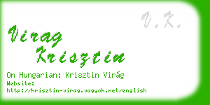 virag krisztin business card